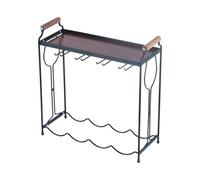 pumpumlia Robusto Metallo Legno Bottiglia di Vino Vetro Rack Cucina Compatta Soluzione di Stoccaggio Per Piccolo Spazio Facile Montaggio Case Moderne Decors Montato A Parete Organizzatori di Bicchieri