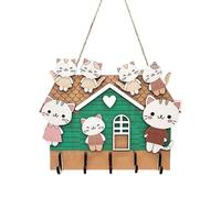 pumpumlia Scaffale di facile installazione con ripiano portaoggetti in legno naturale organizer da parete gancio per ingresso organizzazione corridoio mensola supporto