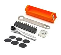 pumpumlia Set di riparazione per biciclette con scomparti compatti, include chiavi regolabili e organizer interni, contenitore per attrezzi con telaio interno