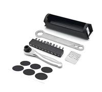 pumpumlia Set di riparazione per biciclette con scomparti compatti, include chiavi regolabili e organizer interni, contenitore per attrezzi con telaio interno