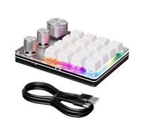 pumpumlia Tastiera programmabile USB a 16 tasti con 3 manopole, design meccanico hotswap, ideale per giochi e ufficio, chiave macro personalizzabile