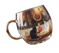 pumpumlia Tazze in vetro dipinto da 200 ml con design di Halloween Festival Lavabile in lavastoviglie stoviglie per feste tazze di vetro per uso quotidiano Magico Holiday Table Glasswares