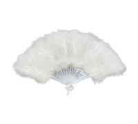 pumpumlia Ventaglio portatile piumato per ritrattistica sposa doppia funzione come ornamento e dispositivo di raffreddamento accessori da sposa ventilatore da sposa portatile