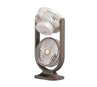 pumpumlia Ventilatore da tavolo portatile USB ricaricabile portatile a doppia testa di raffreddamento per la casa all'aperto viaggi scuola camera da letto soggiorno doppia testa circolazione dell'aria