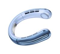pumpumlia Ventilatore indossabile senza lama ricaricabile a 360 gradi di raffreddamento a 5 velocità regolabile silenzioso per casa, ufficio, viaggi, sport, display digitale indossabile