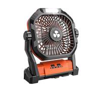 pumpumlia Ventilatore portatile da campeggio, regolabile, 4 velocità, ricaricabile, per auto da viaggio e barbecue, luce ricaricabile essenziale