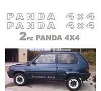 Pumu Adesivi Compatibile con Panda 4x4 141 stickers tuning logo fiat stemma sisle fuoristrada (ARGENTO)
