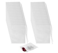 Pumuky Set di sacchetti filtro per tè usa e getta, 7 cm x 9 cm con cordino sacchetto di tè, bianco filtro per tè profumato, spezie, vaniglia, lavanda, caffè (100)