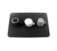 Pumuky Tappetino scolapiatti da cucina, 40 x 30 cm, tappetino per drenaggio, super assorbente, antiscivolo, scolapiatti pieghevoli, può essere utilizzato per macchina da caffè, bar, cucina, (nero)