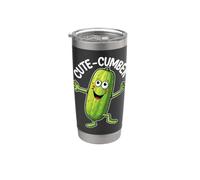 Pun Cute-Cumber Vegetarian Vegetable Cucumber Lovers Bicchiere termico in acciaio inox doppia parete
