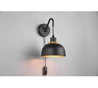 Reality, Applique, Punch 1xE27, max.40,0 W Finitura: Metallo, nero opaco L:18,0cm, A:30,0cm, P:24,0cm Interrutore,Montaggio a parete,IP20,Senza illuminante,FLEXConnect