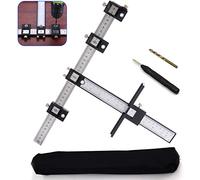 Punch Locator Guida per Foratura Legno Righello per Guida Perforatore Regolabile Strumento di Perforazione di Punte Righello di Posizionamento per Maniglia per Porta e Cassett Utensili Fai-da-Te