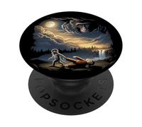 Punch Monkey Moon anni '90 retrò animale vintage grafica regali PopSockets PopGrip Adesivo