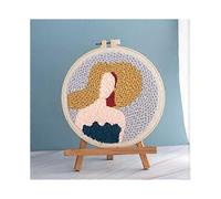 Punch Needle Embroidery Starter Kits Rug Punch Needle Tool Threader Fabric Embroidery Hoop Yarn Punch Needle for Beginner