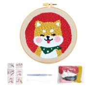 Punch Needle Kit, DIY Panda Punch Cuciture Tool Kit per Ricamo Starter con Ago da Punzonatura Completo Penna a Punzone Cerchi Aghi Strumento Mestiere Embroidery per Principianti del Punto Croce (03)