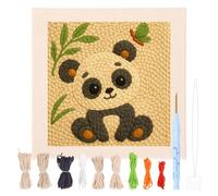 Punch Needle Kits, DIY Ricamo Ago, Punch, Kit Starter Kit Punch Needle Tessuto, Filo, Aiuto per principianti, Adulti Debutant, Broderie Fai da te (Panda)