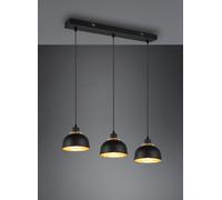 Sospensione PUNCH 3 diffusori L.74cm metallo nero e oroR30813032