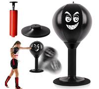 Punching ball - Mini sacco da boxe con ventose forti e pompa ad aria, per la casa e la scrivania per alleviare lo stress, da tavolo