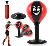 Punching ball - Punching ball da tavolo, per adulti, mini sacco da boxe con forti ventose e pompa ad aria, per la casa e la scrivania per alleviare lo stress da tavolo