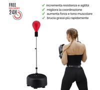 PUNCHING BALL REGOLABILE SACCO BOXE DA TERRA MAX 160 CM X ADULTO BASE RIEMPIBILE