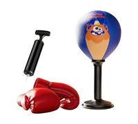 Punching Bll Training Set - 17,7 × 40 cm Reflex Boxing Bll, Desktop Punch Trainer | Velocità regolabile Punching Baall con palla in pelle PU, asta in acciaio, base stabile, pompa ad aria e guanti