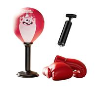 Punching Bll Training Set - 17,7 × 40 cm Reflex Boxing Bll, Desktop Punch Trainer | Velocità regolabile Punching Bal con palla in pelle PU, asta in acciaio , base stabile, pompa ad aria e guanti