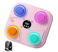 Punching Machine Workout, 29.5x29.5x4.5cm, Boxing Music Trainer, Wall Mounted Boxing Trainer Gloves, Rechargeable Sport Toy, Perfect for Home Training and Fitness, Pink/Blue/White