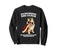 Punching The Clock Bulldog inglese Puppy Lover Pup Owner Felpa
