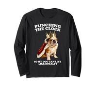 Punching The Clock Bulldog inglese Puppy Lover Pup Owner Maglia a Manica