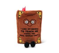 Punchkins Libro di peluche "I Like My Books to Teach Me Things the Real World Can't" - Divertente libro di apprendimento con gambe pendenti, per lettori e amanti dei libri