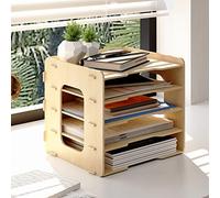 PUNCIA Organizer Scrivania Ufficio in Legno a 5 Livelli Organizzatore da File Organizer da Portadocumenti da Scrivania Cartelline Porta Carta A4 Porta Documenti per Ufficio Casa