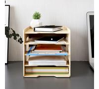 PUNCIA Organizer Ufficio Documenti in Legno a 5 Livelli Organizzatore da Scrivania Organizer Portadocumenti da Scrivania Porta Cartelline Carta A4 Porta per Ufficio Casa e Scuola