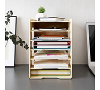 PUNCIA Organizer Ufficio Documenti in Legno a 7 Livelli Organizzatore da Scrivania Organizer da Ufficio Portadocumenti da Scrivania Porta Cartelline Porta Carta A4 Porta per Ufficio Casa e Scuola