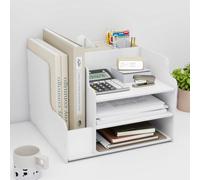 PUNCIA Organizzatore da File Vaschetta Porta Documenti Multifunzionale Organizer Ufficio Scaffale per File da Tavolo Organizzatore Scrivania Portadocumenti Scrivania in PVC per Ufficio e Casa (Tipo G)