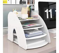 PUNCIA Organizzatore da Scrivania Vaschetta Porta Documenti A4 in PVC | Organizer Ufficio Scaffale per File da Tavolo Organizzatore Scrivania Portadocumenti Scrivania per Ufficio e Casa (Tipo C)