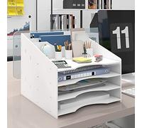 PUNCIA Organizzatore da Scrivania Vaschetta Porta Documenti A4 in PVC | Organizer Ufficio Scaffale per File da Tavolo Organizzatore Scrivania Portadocumenti Scrivania per Ufficio e Casa (Tipo E)