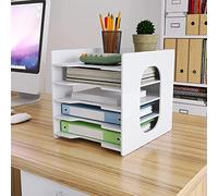 PUNCIA PUNCA Organizer Ufficio Scrivania 5 Livelli in PVC Porta Documenti da Scrivania Raccoglitori Documenti a Cassetto Organizzatore Porta Fogli A4 Portadocumenti Cassetti per Ufficio Casa e Scuola