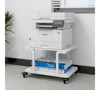 PUNCIA Supporto per Stampante a 2 Livelli Mobile 60x50x38CM Carrello Porta di Stoccaggio con Ruote Scaffale Porta Stampante Sotto Scrivania in Legno per Ufficio e Casa (Bianco)