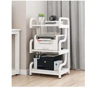 PUNCIA Supporto per Stampante a 3 Livelli Mobile con Magazzino Porta Scaffale per Stampante in Legno Armadio di Stoccaggio per Scanner Fax 55x40x84 CM per Ufficio e Casa (Bianco)