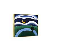 PUNDY Incorniciati famosi dipinti di arte murale. Tarsila do Amaral: La Luna. Stampe del modernismo su tela. Quadro di arte della parete per il soggiorno 40x40cm cornice dorata
