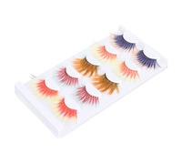 PUNELE 5 Paia Colorate e Morbide Ciglia False Arricciate per Halloween, Natale con Ciglia Graduali Lunghe per gli Occhi, più Reali e Diversificati, Adatti a Varie Forme per gli Occhi