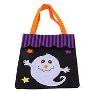 PUNELE Borsa tote per Halloween, pipistrello, teschio, fantasma e gatto nero, per conservare caramelle, 1 pezzo, in tessuto non tessuto, per la casa, la maggior parte delle persone della giusta età, 1