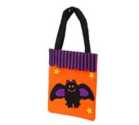 PUNELE Borsa tote per Halloween, pipistrello, teschio, fantasma e gatto nero, per conservare caramelle, 1 pezzo, in tessuto non tessuto, per la casa, la maggior parte delle persone della giusta età, 1