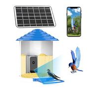 PUNELE Casetta per uccelli con fotocamera, dispenser per uccelli selvatici Bird Feeder con rilevamento intelligenza artificiale, telecomando 4G LTE, visione notturna 1080p, rilevamento del movimento