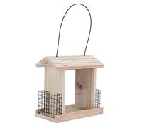PUNELE Forniture per Uccelli in Legno di Legno, Alimentazione per Uccelli Appesi con Tetto Staccabile, Molto Forte e Resistente, Facile da Ricaricare, Alimentazione Esterna degli