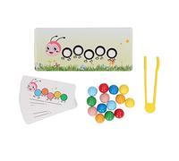 PUNELE Giocattolo con Perline a Clip a Forma di Bruco, Giocattolo con Perline a Clip con Motivo a Forma di Verme in Legno per Bambini Gioco di Abbinamento di Ordinamento dei Colori