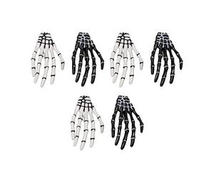 PUNELE Pieci di Capelli da Ossa di Scheletro, 3 Coppie di Halloween Trann Tesino Punk Rock Horror Capelli per Donne, Decora i Capelli con la Festa Festiva di Halloween