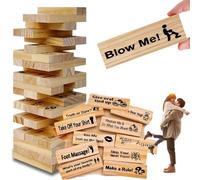Puniama Lust Tower Gioco per coppie - Blocchi impilabili impertinenti da 48 pezzi con sfide provocanti - Divertente gioco per adulti per appuntamenti serali, San Valentino o regalo per feste