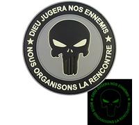 Punisher DIEU JUGERA NOS ENNEMIS Glow Dark ACU Navy Seals DEVGRU PVC 3D Touch Fastener Patch