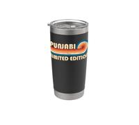 PUNJABI Retro 70s 80s Sunset Stripe Bicchiere termico in acciaio inox doppia parete